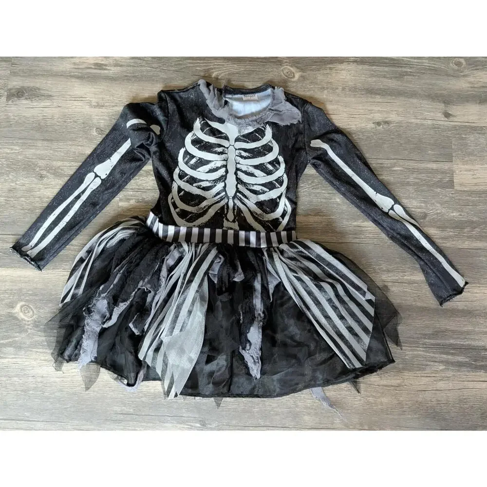 Girl’s Toddler SKELETON PIRATE Halloween Costume Dress Size S - Picture 6 of 7